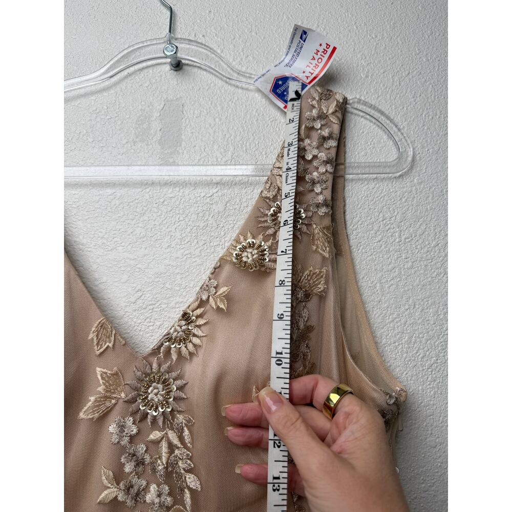 NWT Sue Wong Beaded Embroidered V-Neck Maxi Dress 16 - Picture 14 of 16